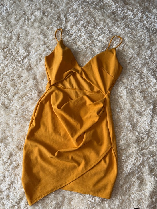 Fashion Nova Dresses & Skirts - Fashion Nova Golden Mustard Spaghetti Strap Bodycon Mini Dress